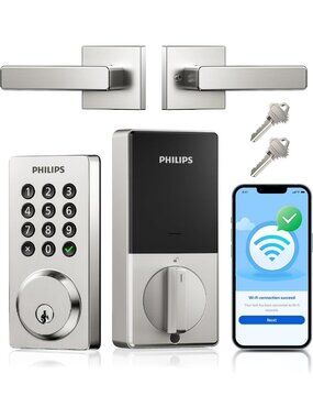Philips WiFi Keypad Door Lock with Handle, App Control Smart Deadbolt Lock